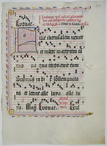 Folha Manuscrito com inicial F, de um antifonário, alemão, segundo quartel do século XV. de Unbekannt