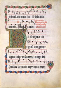 Folha Manuscrito com inicial H, de um antifonário, alemão, segundo quartel do século XV. de Unbekannt