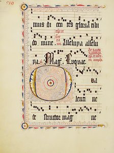 Folha Manuscrito com inicial O, de um antifonário, alemão, segundo quartel do século XV. de Unbekannt