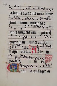 Folha Manuscrito com inicial V, de um Gradual, alemão, segundo quartel do século XV. de Unbekannt