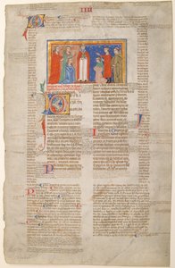 Folha Manuscrito com Cena de Casamento, de Decretais de Gregório IX, italiano, ca. 1300. de Unbekannt