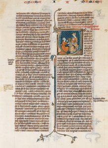 Folha do Manuscrito com Abertura do Livro de Neemias, de uma Bíblia, francês, ca. 1280-1300. de Unbekannt