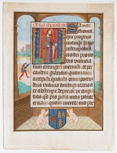 Folha Manuscrito com São Tomás, de um Livro de Horas, c. 1500. de Unbekannt