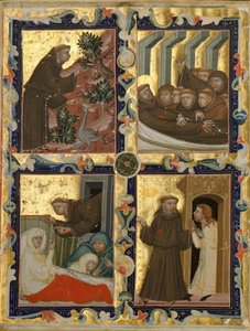 Folha Manuscrito com Cenas da Vida de São Francisco de Assis, italiano, c. 1320-42. de Unbekannt
