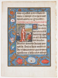 Folha do manuscrito com a ressurreição, de um livro de horas, ca. 1500. de Unbekannt