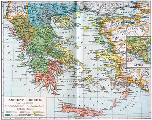 Mapa da Grécia Antiga, 1902 de Unbekannt