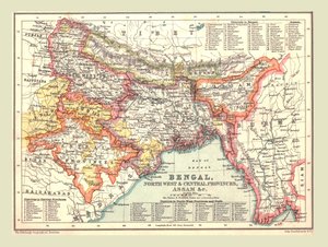 Mapa de Bengala, Províncias Noroeste e Central e Assam, 1902. de Unbekannt
