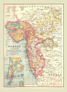 Mapa de Bombaim, Berar e parte da Índia Central, 1902. de Unbekannt