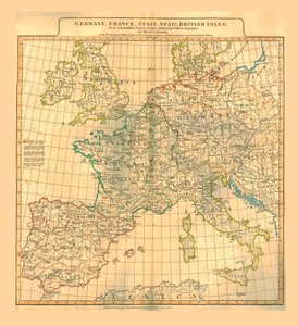 Mapa da Europa, 1821. de Unbekannt