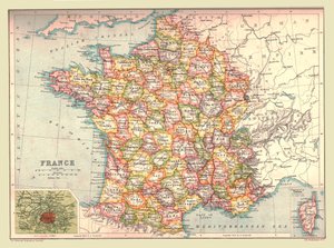 Mapa da França, 1902. de Unbekannt
