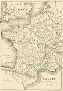 Mapa da Gália e parte da Grã-Bretanha, 1890. de Unbekannt