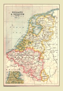 Mapa da Holanda e da Bélgica, 1902. de Unbekannt