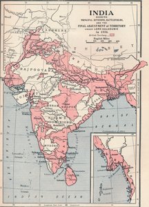 Mapa da Índia em 1856 1906. de Unbekannt
