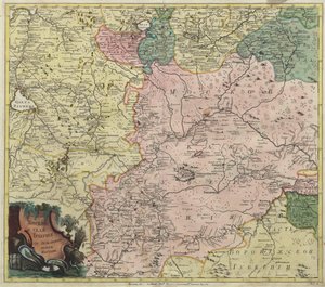 Mapa da província de Moscou e partes das províncias mais próximas, 1745 de Unbekannt