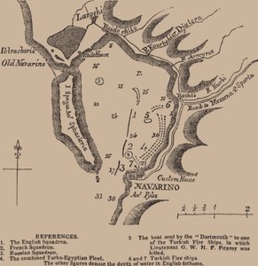 Mapa da baía de Navarino, primeiro trimestre do século XIX. de Unbekannt