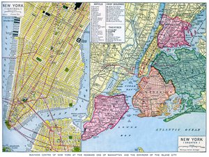 Mapa da cidade de Nova York, EUA, c1930s de Unbekannt