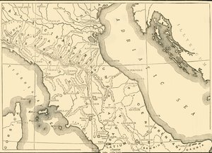 Mapa da Itália do norte e central, 1890. de Unbekannt