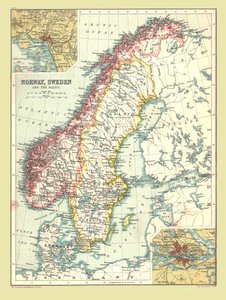 Mapa da Noruega e da Suécia, 1902. de Unbekannt