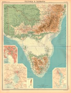 Mapa de Victoria e Tasmânia de Unbekannt