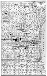 Mapa da região central da Filadélfia, Pensilvânia, EUA, c1930s de Unbekannt