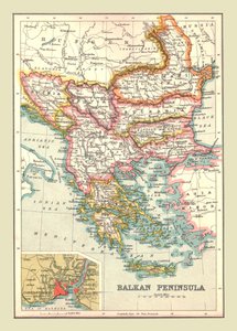 Mapa da Península Balcânica, 1902. de Unbekannt