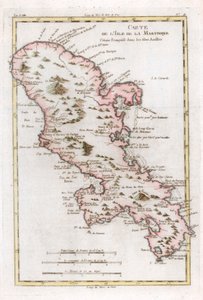 Mapa da ilha caribenha da Martinica, c1783 de Unbekannt