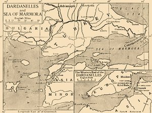 Mapa dos Dardanelos e Mar de Mármara, c1914, 1920. de Unbekannt