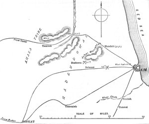 Mapa dos arredores de Suakim, c1885 de Unbekannt