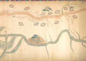 Mapa do Grande Canal de Pequim ao rio Yangzi, final do século XVIII ou início do século XIX. de Unbekannt