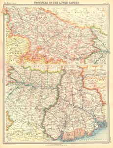 Mapa das Províncias do Ganges Inferior de Unbekannt
