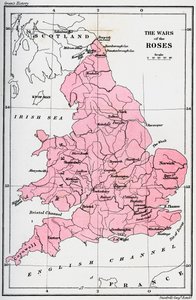 Mapa das guerras das rosas, século XV 1893 de Unbekannt
