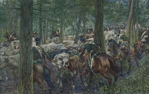 Soldados Marbots forrageando no retiro, 1896 de Unbekannt