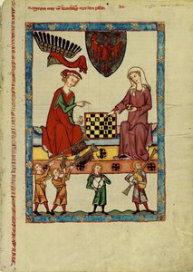 Margrave Otto IV, de Brandemburgo, jogando xadrez do Codex Manesse, entre 1305 e 1340 de Unbekannt