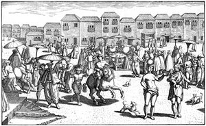 Mercado em Goa, Índia, 1599 de Unbekannt