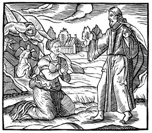 Maria Madalena vendo a aparição de Jesus Cristo ressuscitado, c1500 de Unbekannt