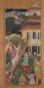Maria sobe as escadas do templo, de um Espelho da Santidade de Mirat al-quds ..., 1602-1604. de Unbekannt