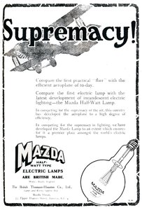 Anúncio de lâmpadas elétricas tipo Mazda de meio watt, 1919 de Unbekannt