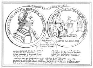 Medalha da época de Oliver Cromwell, século XVII de Unbekannt