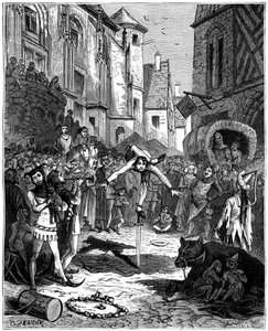 Acrobata medieval e entretenimento de rua, 1882-1884 de Unbekannt