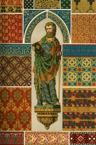 Tecelagem medieval, bordado, esmalte e escultura pintada, 1898. de Unbekannt