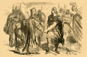 Reunião de Edmund Ironside e Canute, na Ilha de Alney, em Severn, c1890. de Unbekannt