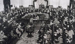 Reunião da SDN ou da Liga das Nações a 10/06/1929 no Palácio do Senado, em Madrid, Espanha de Unbekannt