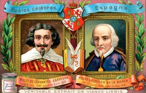 Miguel de Cervantes Saavedra e Pedro Calderón De La Barca, c1900 de Unbekannt