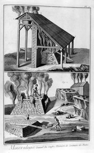 Mineralogia, extração de enxofre de pirites, 1751-1777 de Unbekannt