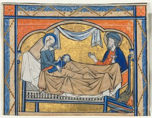 Miniatura Excisada de um Saltério: A Natividade, c. 1270 de Unbekannt