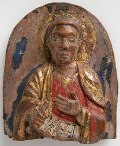 Relevo em miniatura do profeta hebreu Daniel com pergaminho, alemão, 1200-1225. de Unbekannt