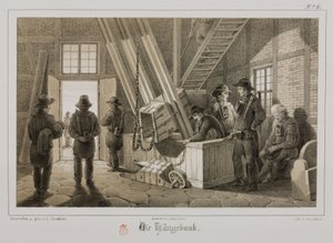 Mineração, Metal Ores Pithead de uma mina, Alemanha, c 1851 de Unbekannt