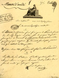 Ordem ministerial referente a ... um ... sabre para o Primeiro Cônsul, 10 de outubro de 1801, 1921. de Unbekannt
