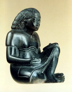 Modelo de um escriba sentado, egípcio antigo, 18a dinastia, 1550-1293 aC de Unbekannt
