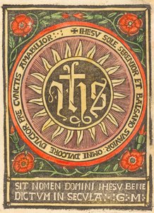 Monograma JHS em um Círculo Flamejante, c. 1500. de Unbekannt